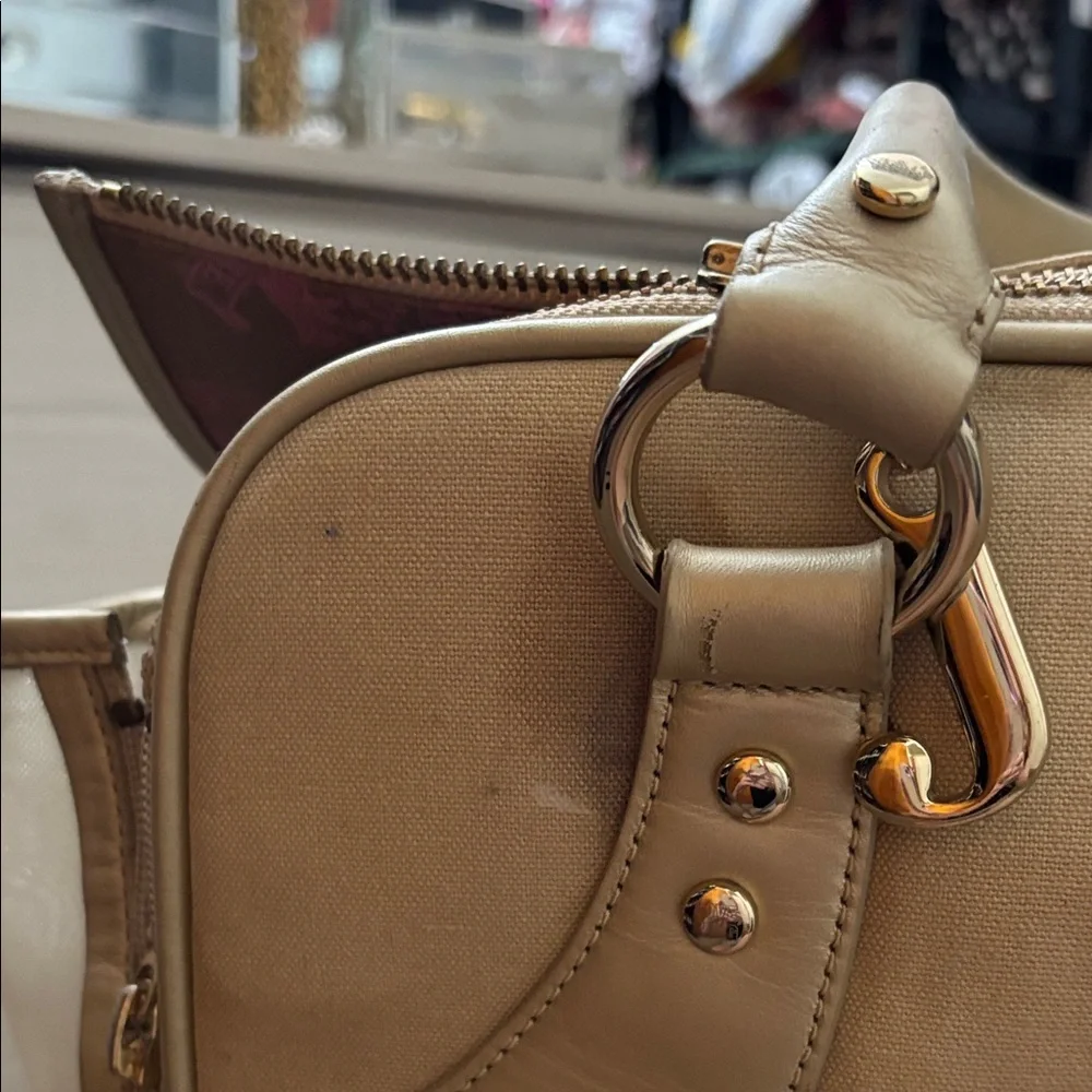 Y2K Juicy Couture Metallic Gold Dog Bag Satchel